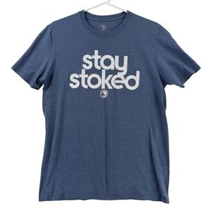 T&C Surf Designs Shirt Mens Medium Blue Stay Stoked Graphic Tee T-Shirt Hawaii